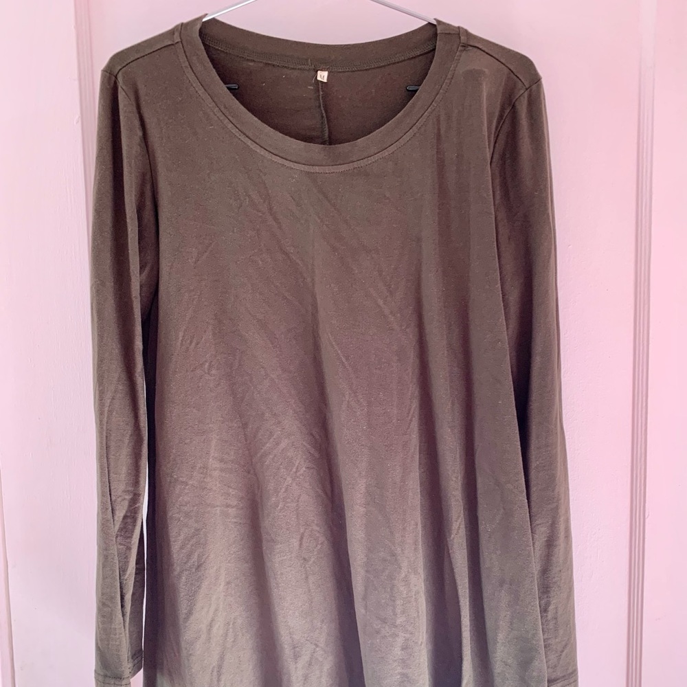 Olive shirt dress